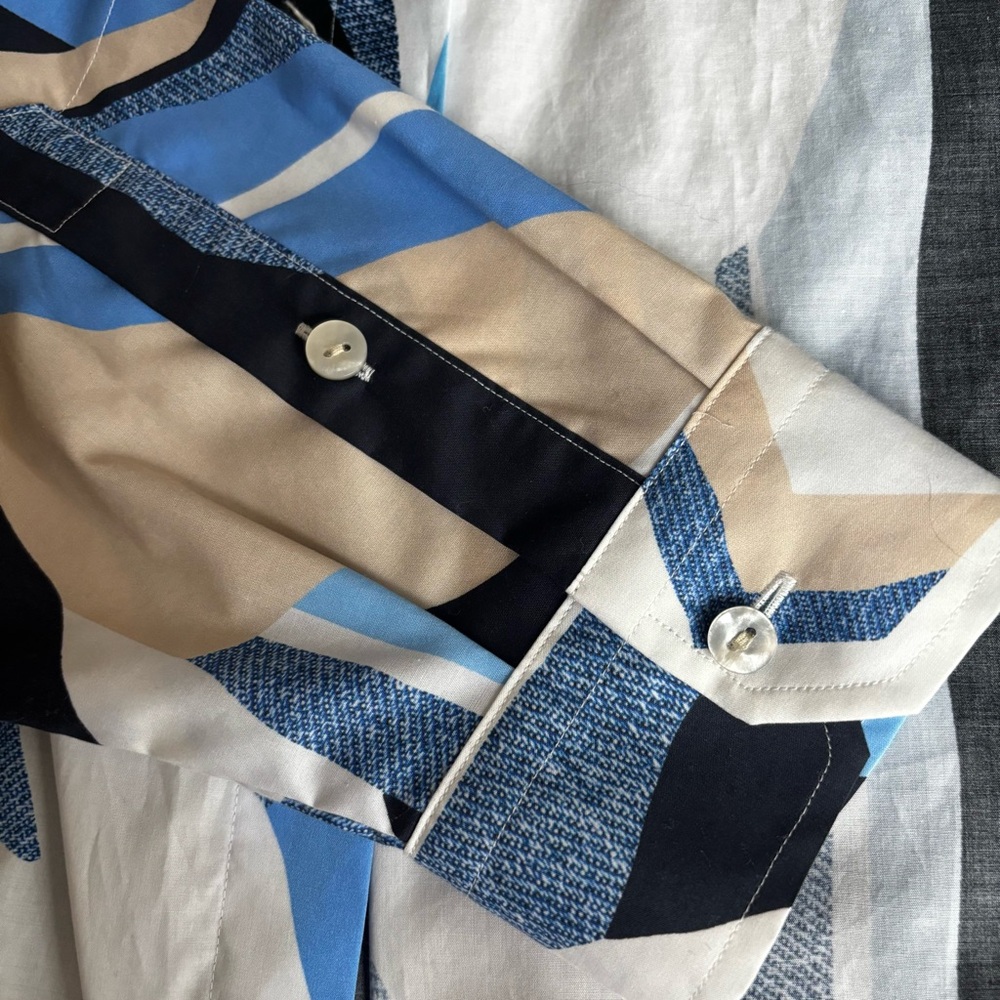 Sophie Abstract Blue and Gray Shirt L - Picture 3 of 5